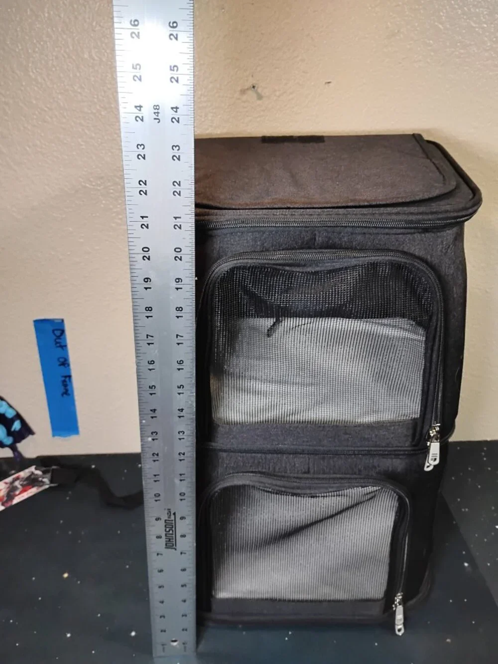 Double Compartment Pet Carrier Backpack Two Layer Travel Bag For Cats Dogs